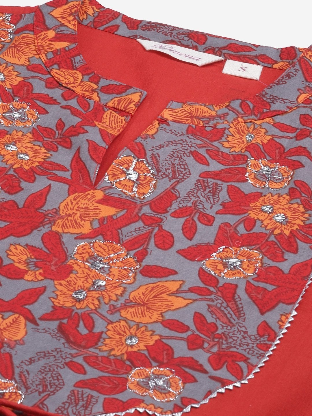 Women's Brick Red Anarkali kurta