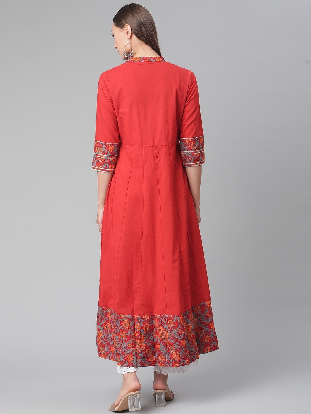 Women's Brick Red Anarkali kurta