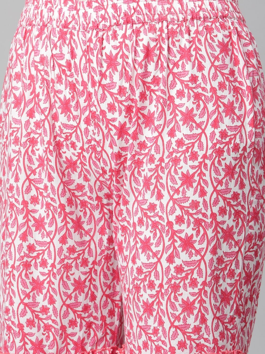 Women's Red White Peplum kurta With Sharara Set