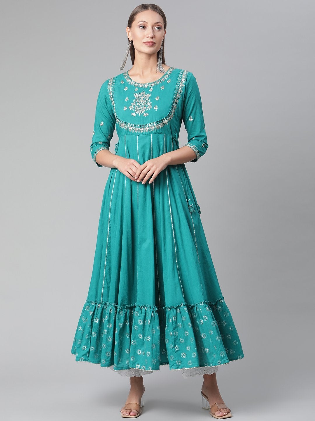 Women's Green Flared Kurta