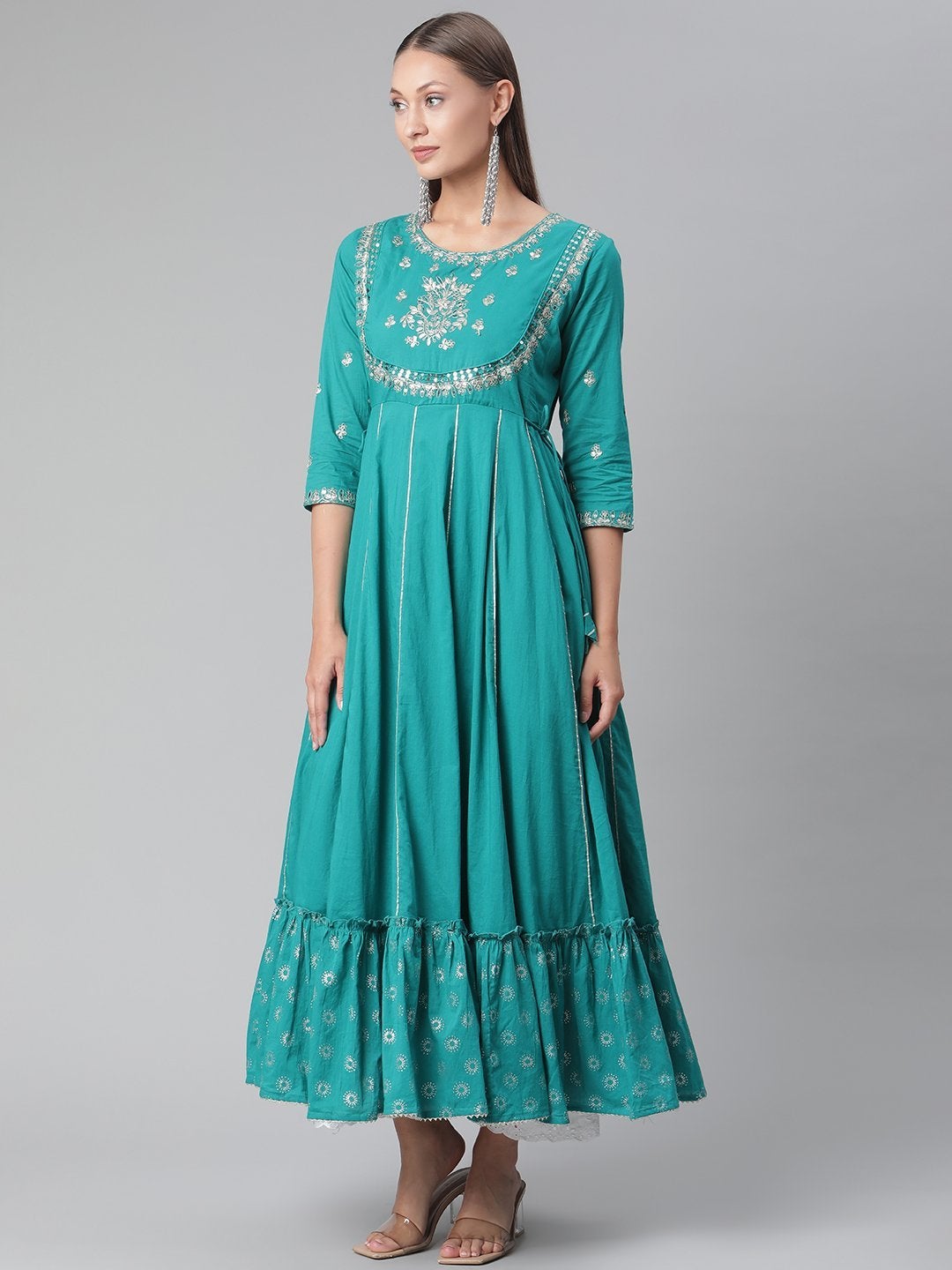 Women's Green Flared Kurta