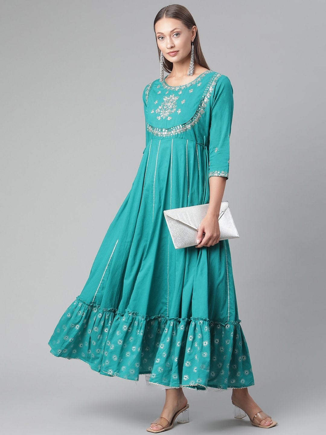 Women's Green Flared Kurta