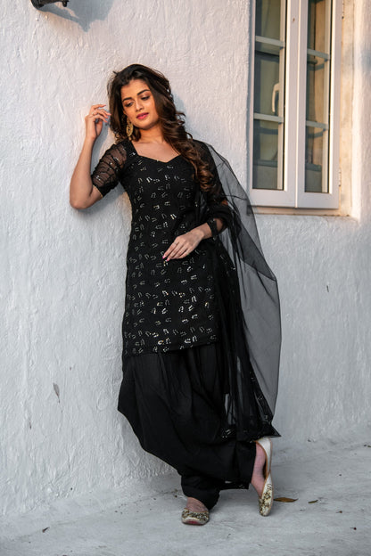 Women's Black and gold Patialla