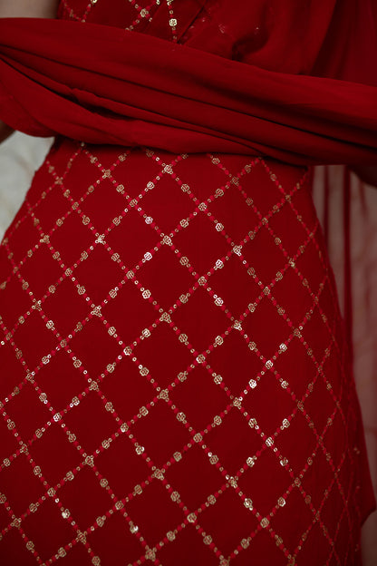 Women's Red Patiala