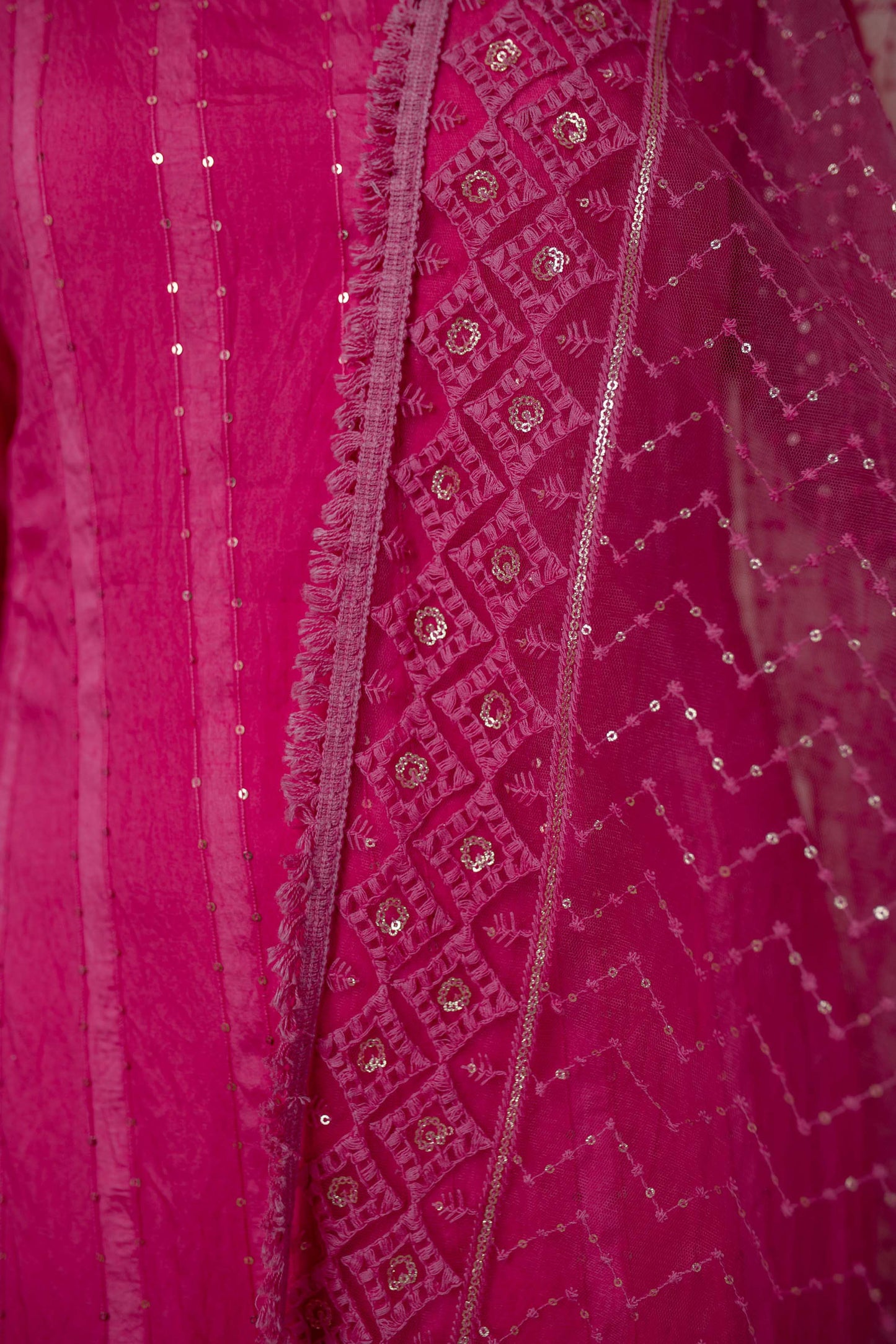 Women's Pink Chanderi Kurta Set