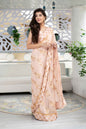 Women's Light Peach Heavy Work Saree