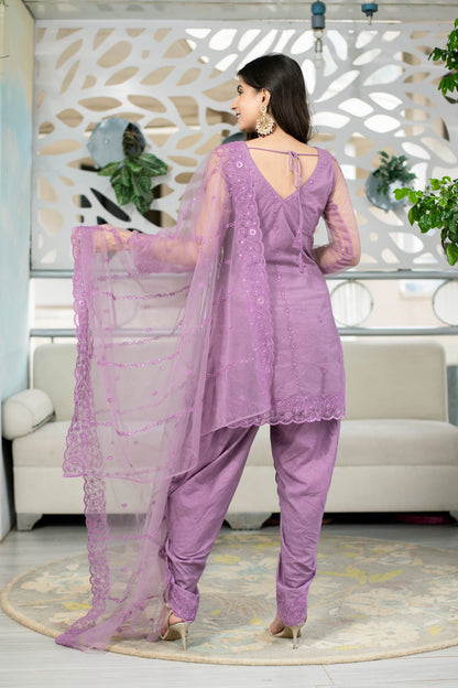 Women's Mauve Dhoti Set (3pcs set)