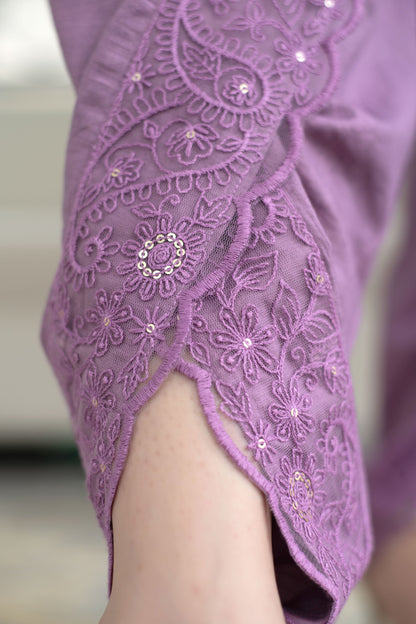 Women's Mauve Dhoti Set (3pcs set)