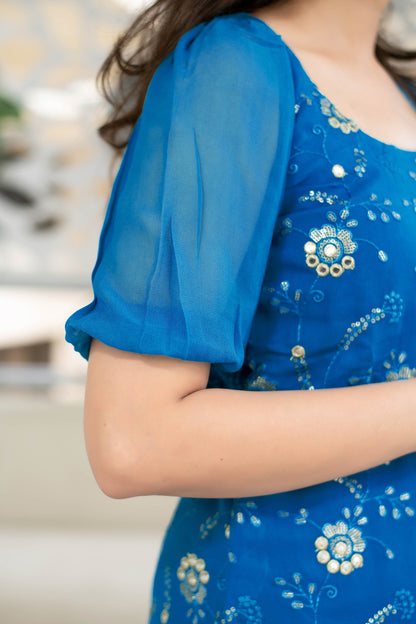 Women's Turquoise Blue Patialla (3pc Set)