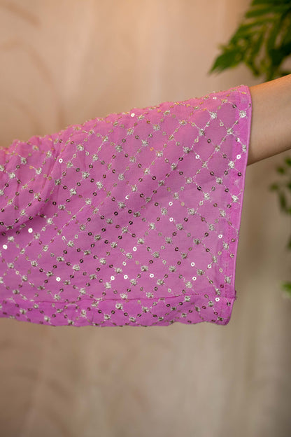 Women's Lavender Pink Flared Anarkali