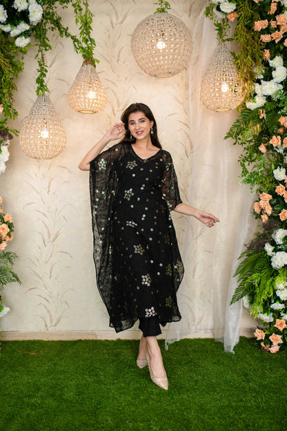 Women's Black Kaftan With Pants