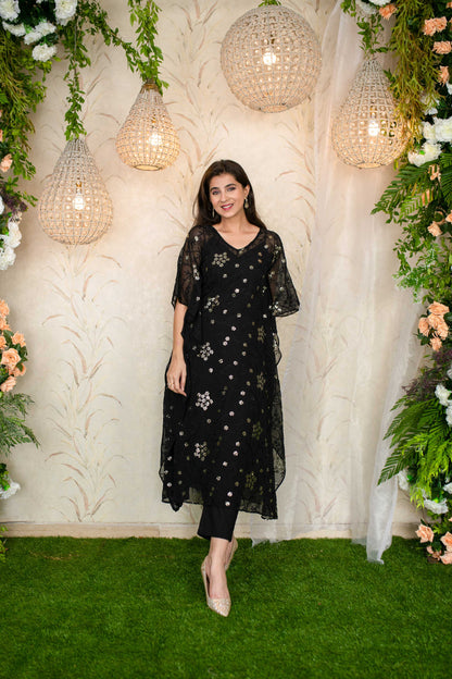 Women's Black Kaftan With Pants