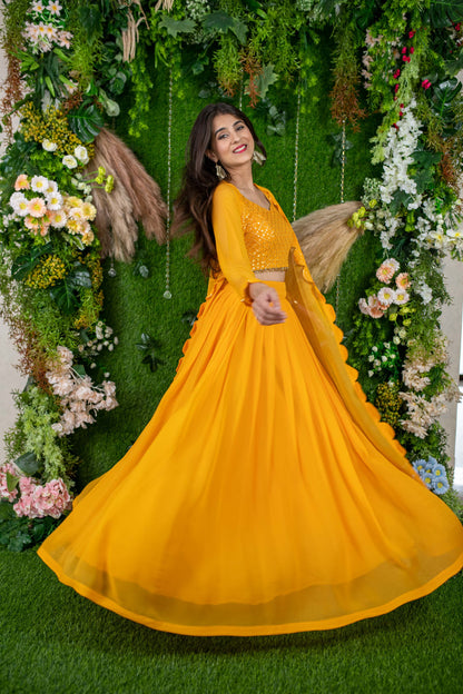 Women's Daffodil Yellow Lehenga
