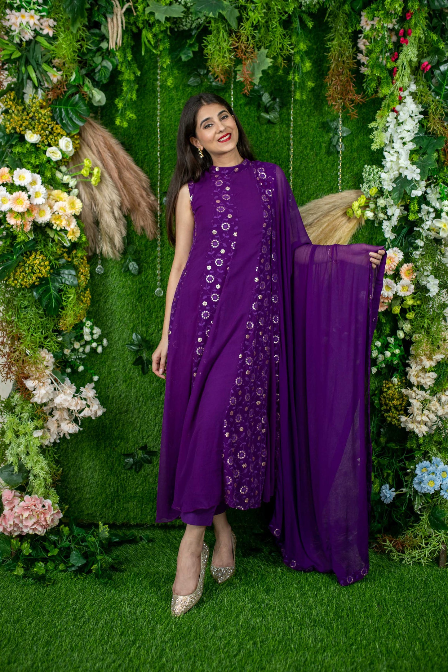 Women's Purple Alternate Anarkali