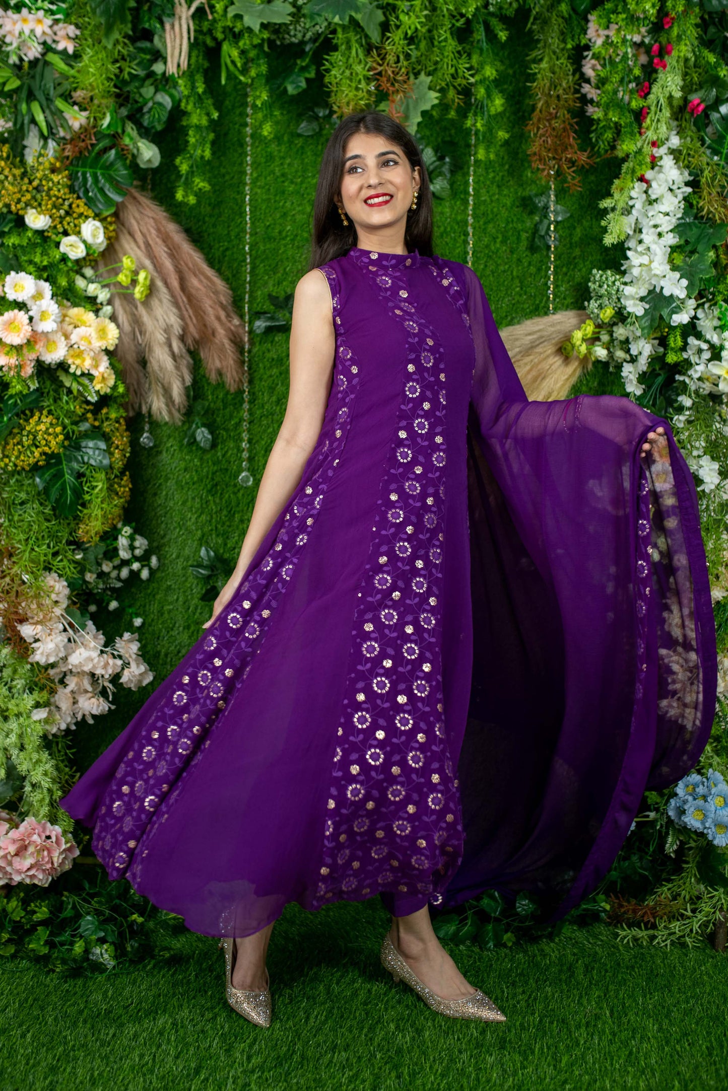 Women's Purple Alternate Anarkali