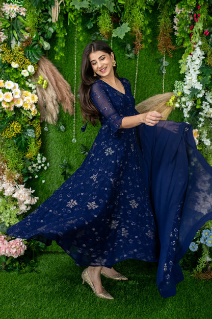 Women's Imperial Blue Anarkali Set
