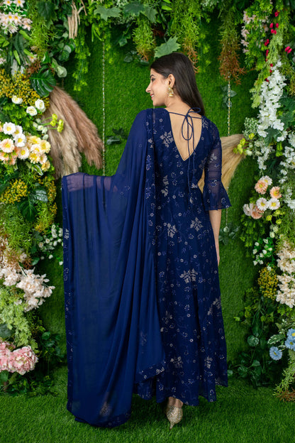 Women's Imperial Blue Anarkali Set