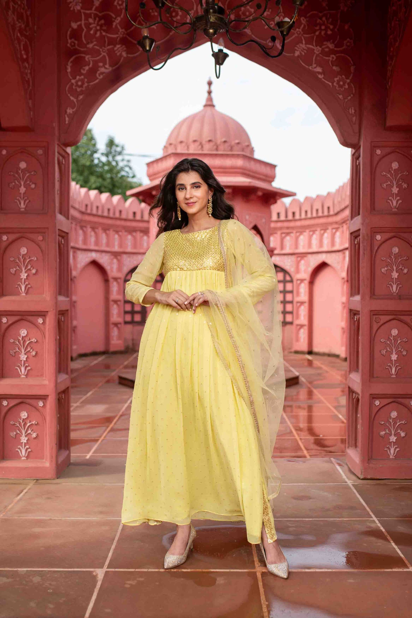 Women's Light Yellow Nayra KurtaÂ Set