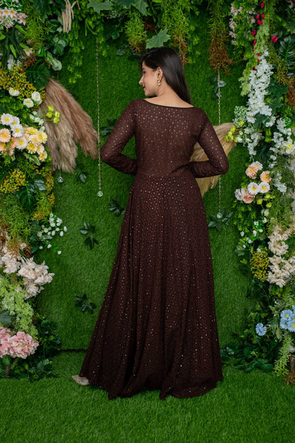 Women's Brown Ethnic Gown
