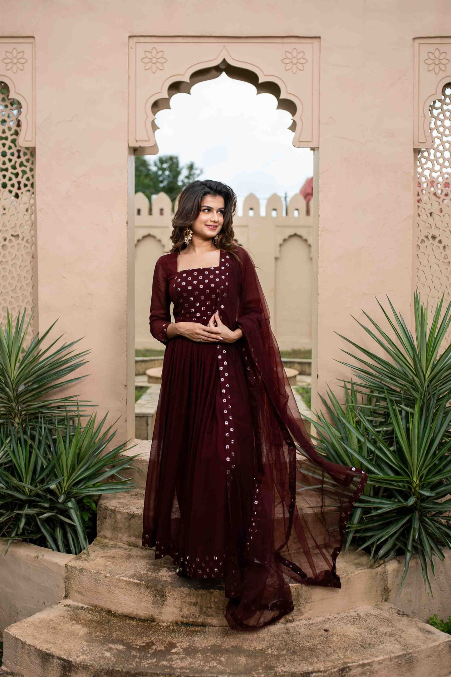 Women's Maroon nayra cut kurtaÂ set
