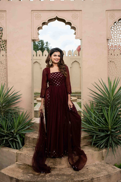 Women's Maroon nayra cut kurtaÂ set