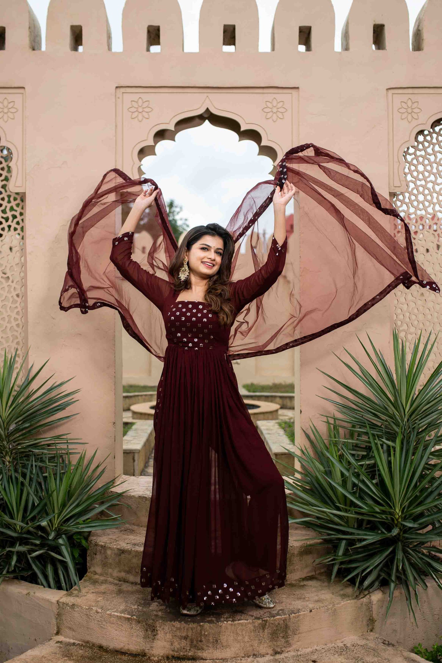 Women's Maroon nayra cut kurtaÂ set