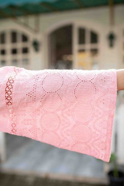 Women's Pink Cotton Kurta Set