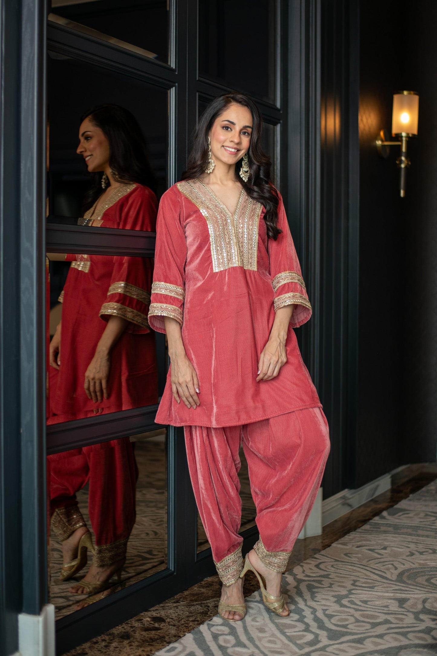 Women's Velvet Dusty Coord Set