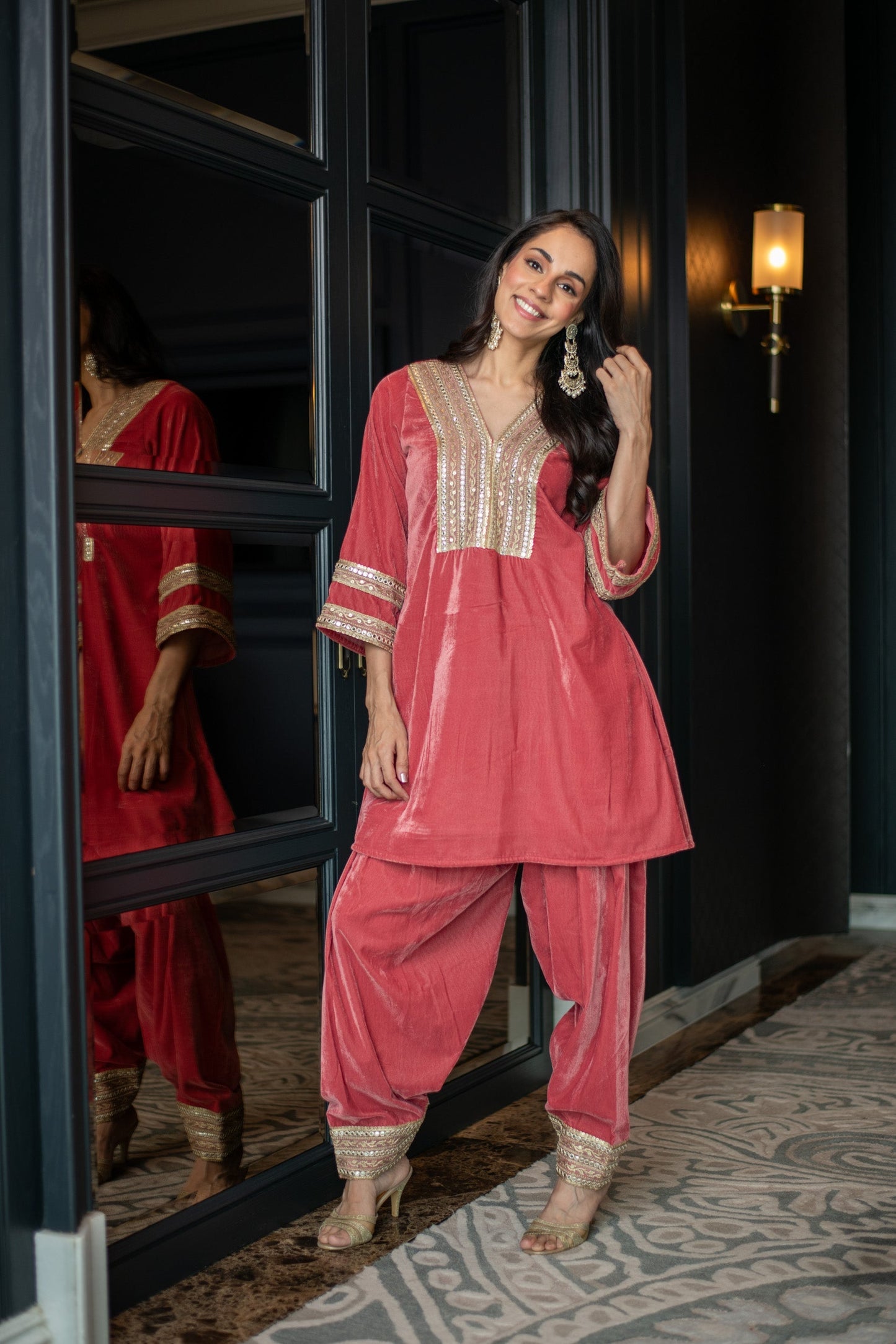Women's Velvet Dusty Coord Set