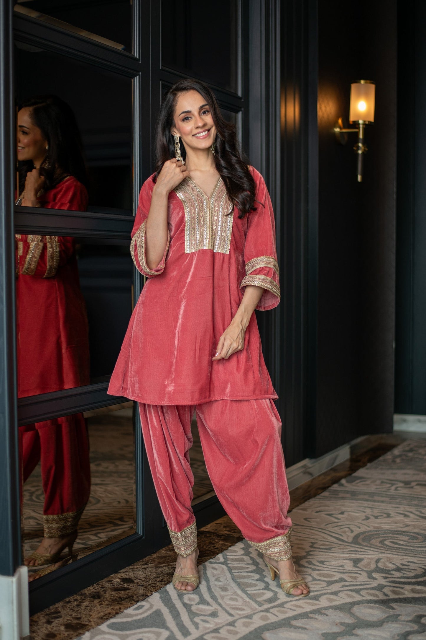 Women's Velvet Dusty Coord Set
