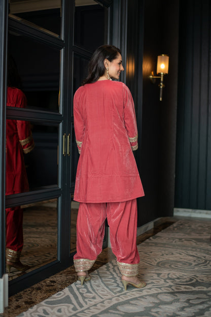 Women's Velvet Dusty Coord Set