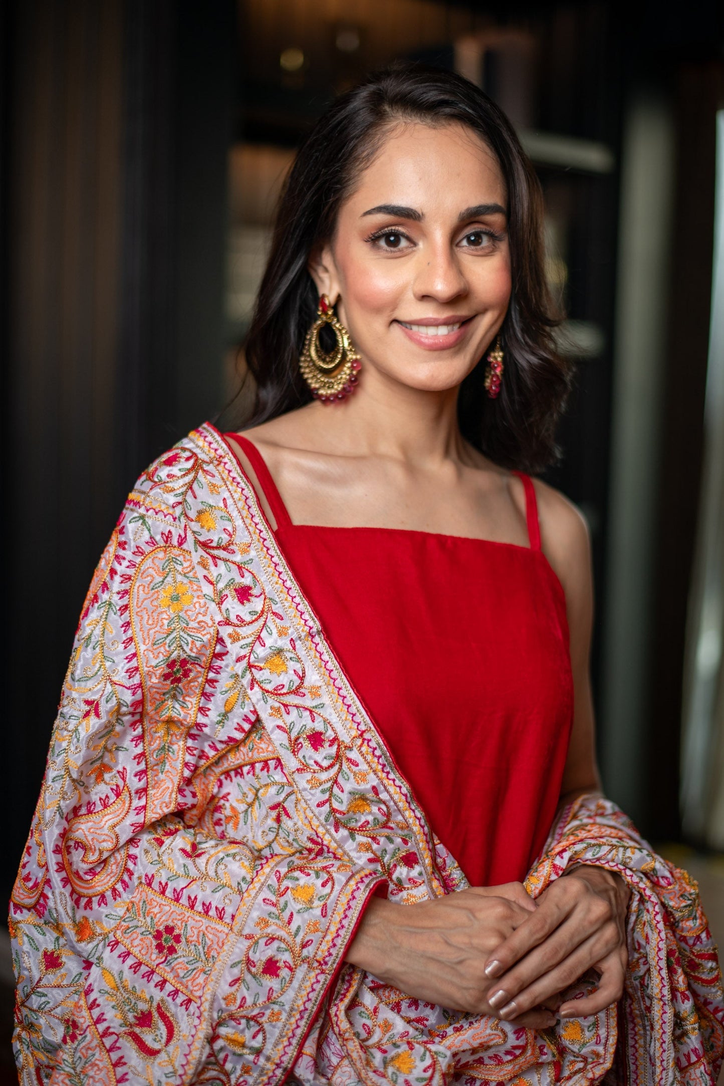 Women's Red Velvet Salwar With Heavy Dupatta