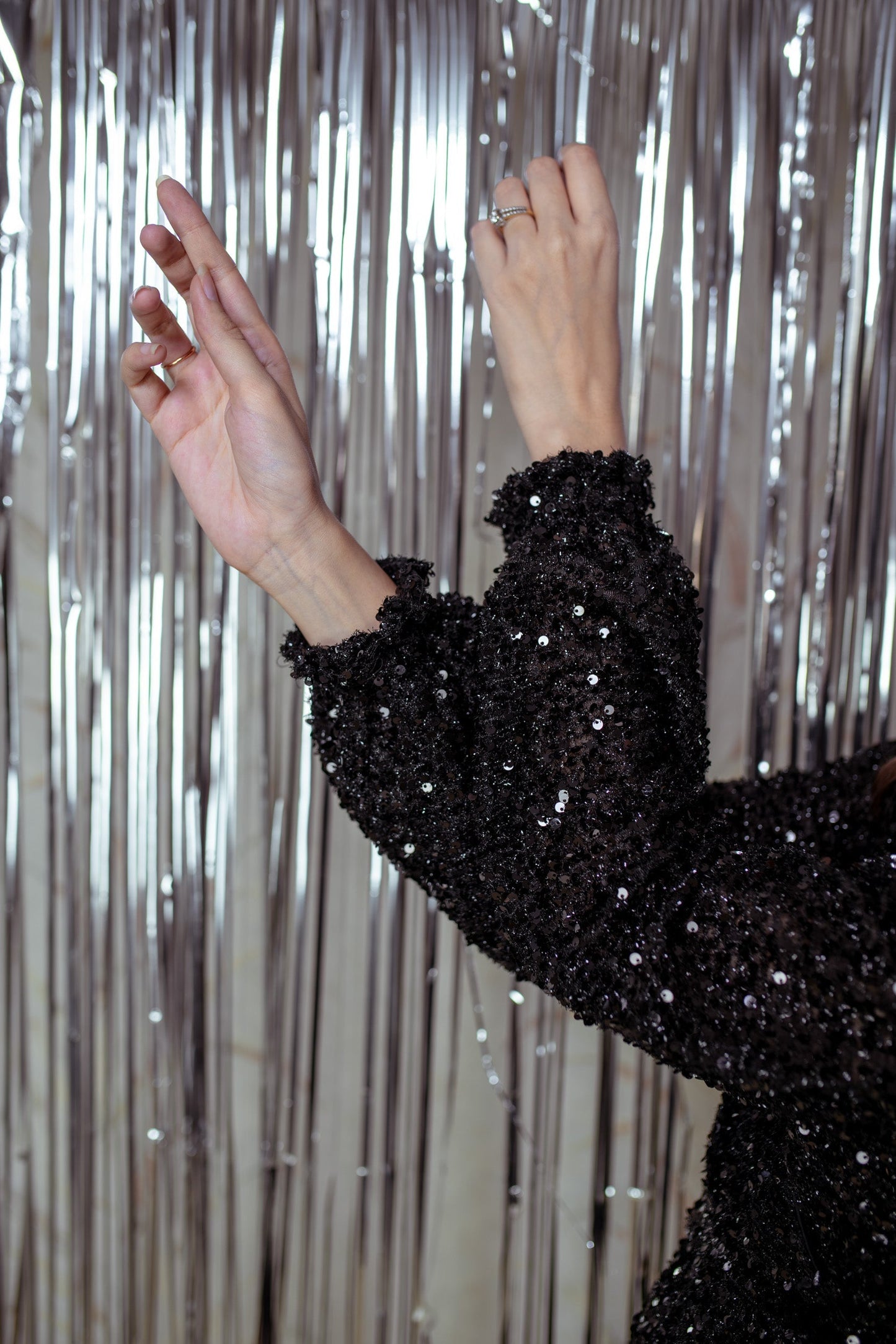 Women's Black Sequin Party Dress (1pc)