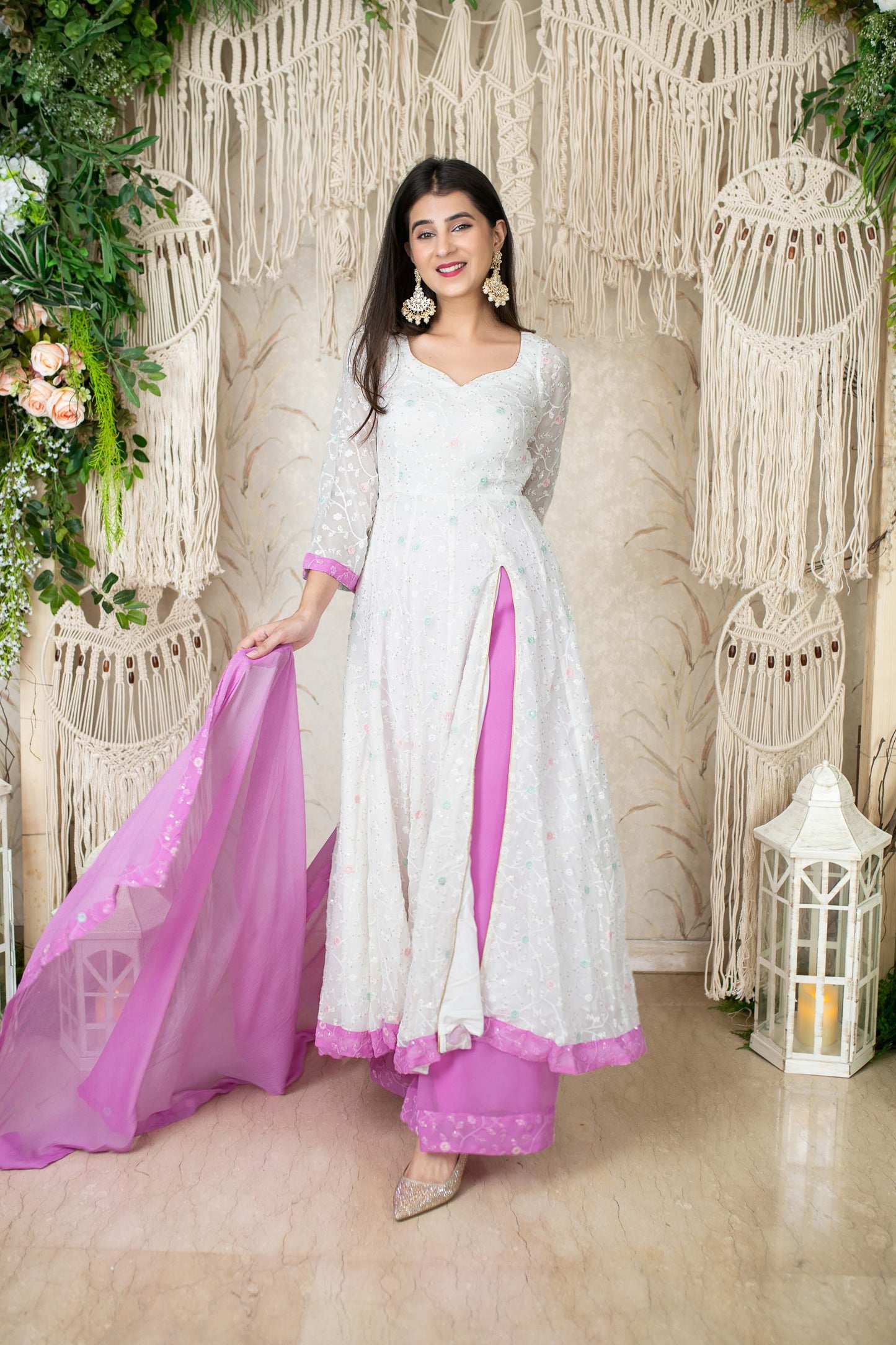 Women's White And Lavender (3pcs set) - Anarka
