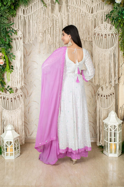 Women's White And Lavender (3pcs set) - Anarka