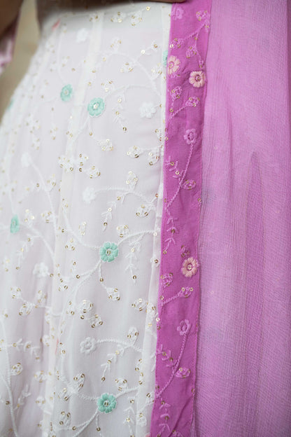 Women's White And Lavender (3pcs set) - Anarka