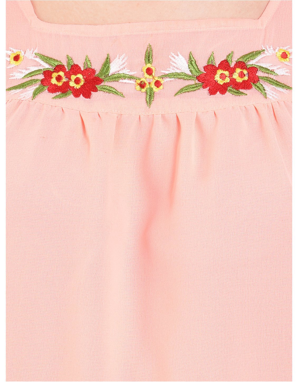 Women's Pink Solid 3/4 Sleeve Round Crepe Casual Top
