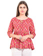 Women Pink Printed Top by Myshka (