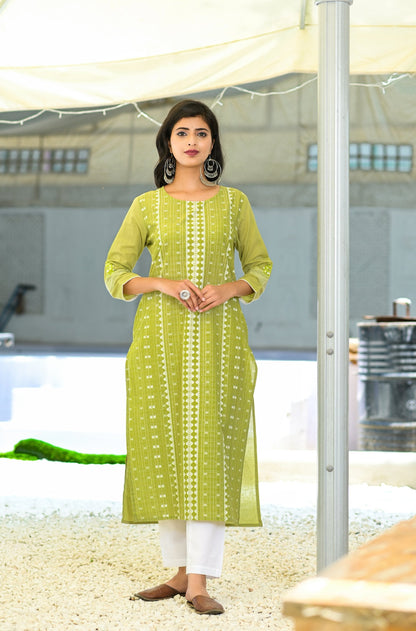 Women's Green Printed Kurta Set