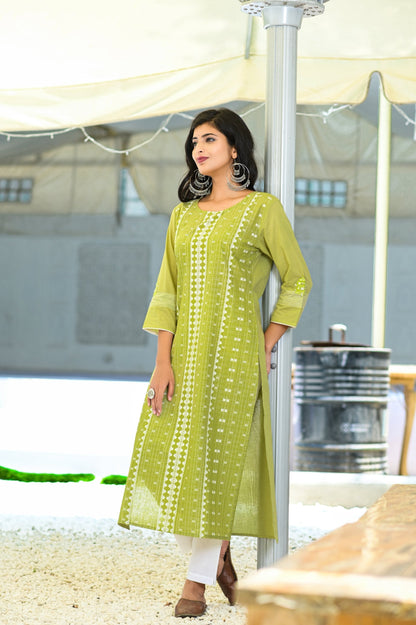 Women's Green Printed Kurta Set