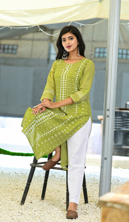 Women's Green Printed Kurta Set