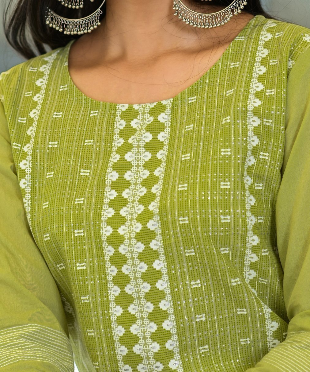 Women's Green Printed Kurta Set