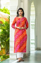 Women's Pink Bandhani Printed Kurta