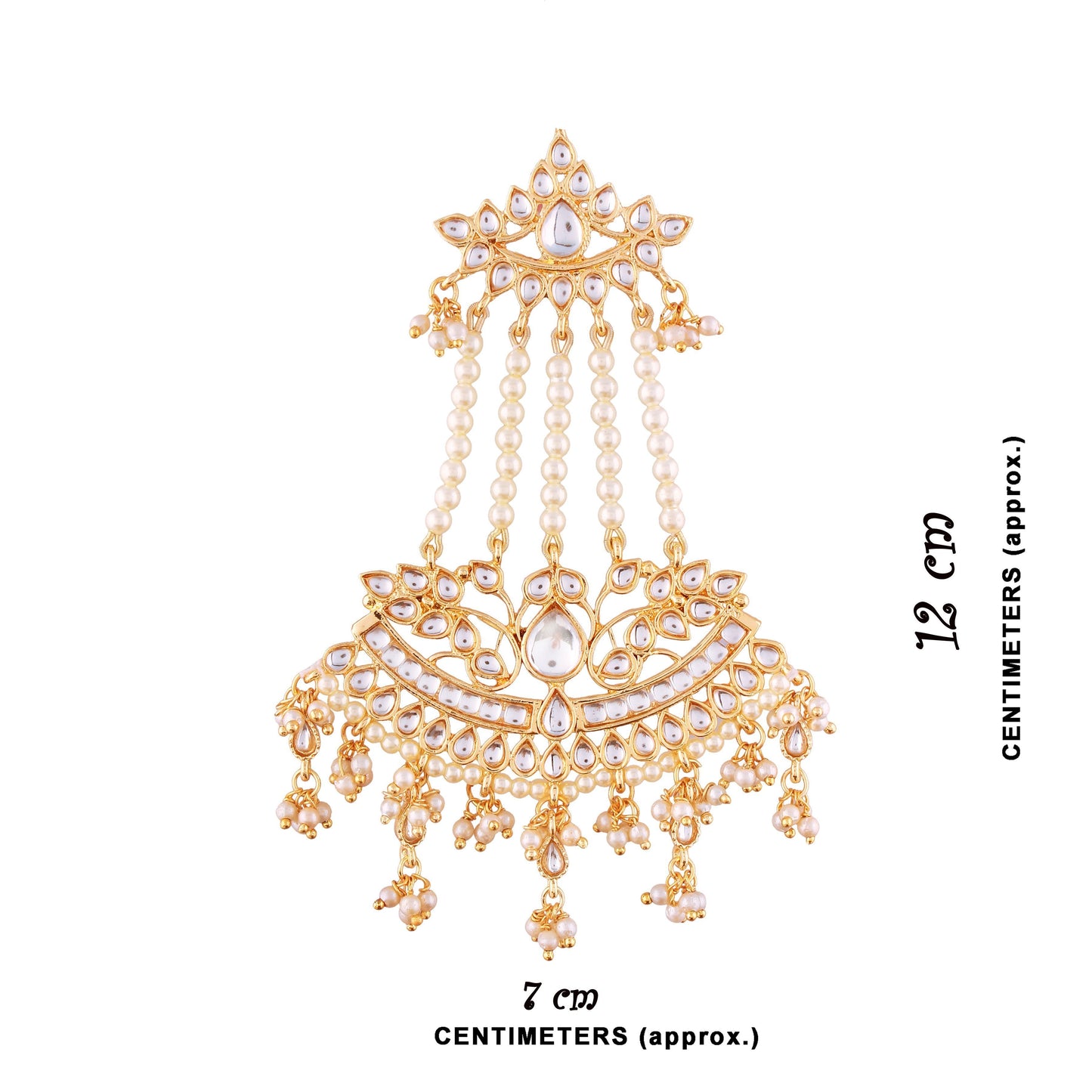 Women's Traditional Gold Plated Zinc Alloy Kundan And Pearl Zinc Earrings