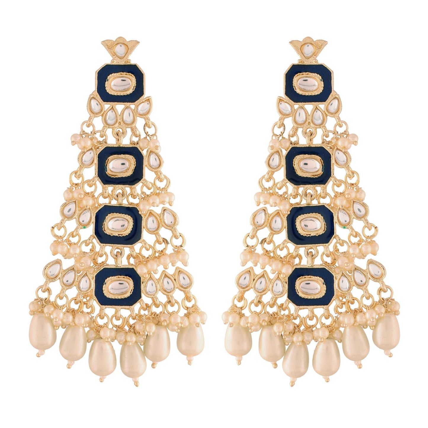 Women's Kundan Pearl Dangle EarringsÂ 
