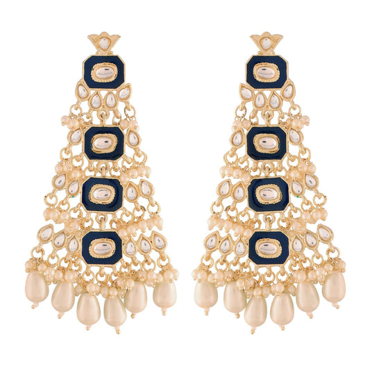 Women's Kundan Pearl Dangle EarringsÂ 