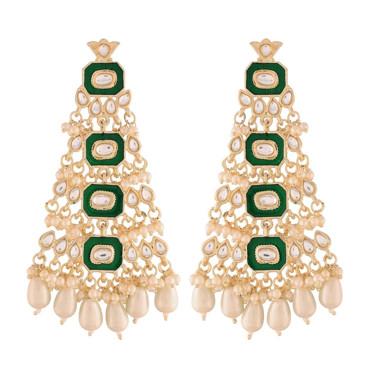 Women's Kundan Pearl Dangle EarringsÂ 