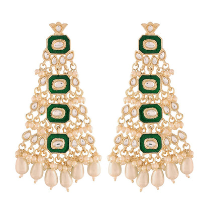 Women's Kundan Pearl Dangle EarringsÂ 