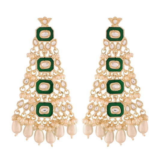 Women's Kundan Pearl Dangle EarringsÂ 