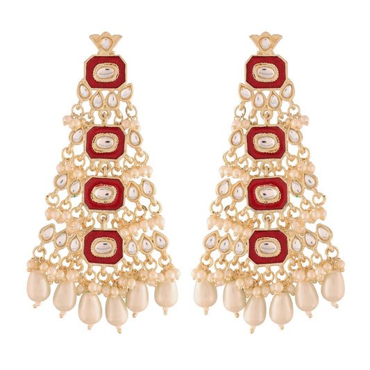 Women's Kundan Pearl Dangle EarringsÂ 